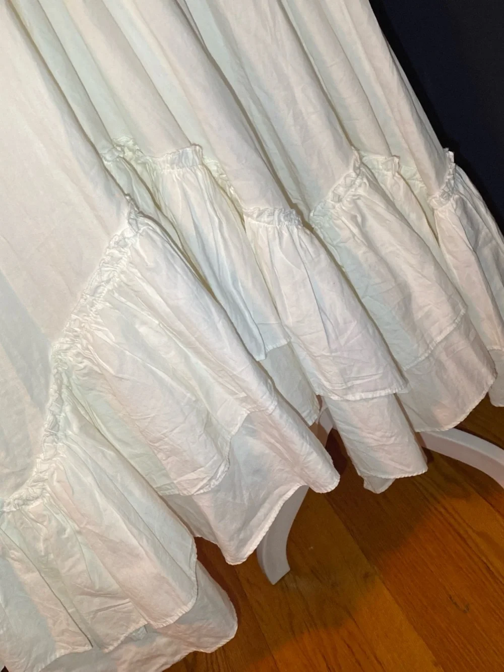 Free People Size XS Clara White Ruffle Dress Backless Maxi - Picture 2 of 7